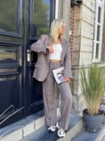 Carreaux Blazer Ld3525 Burgundy