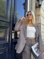 Carreaux Blazer Ld3525 Burgundy