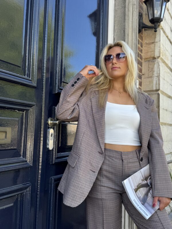 Carreaux Blazer Ld3525 Burgundy