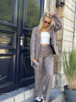 Carreaux Blazer Ld3525 Burgundy