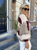 Vest Camel Bordeaux Vakken +stiksel