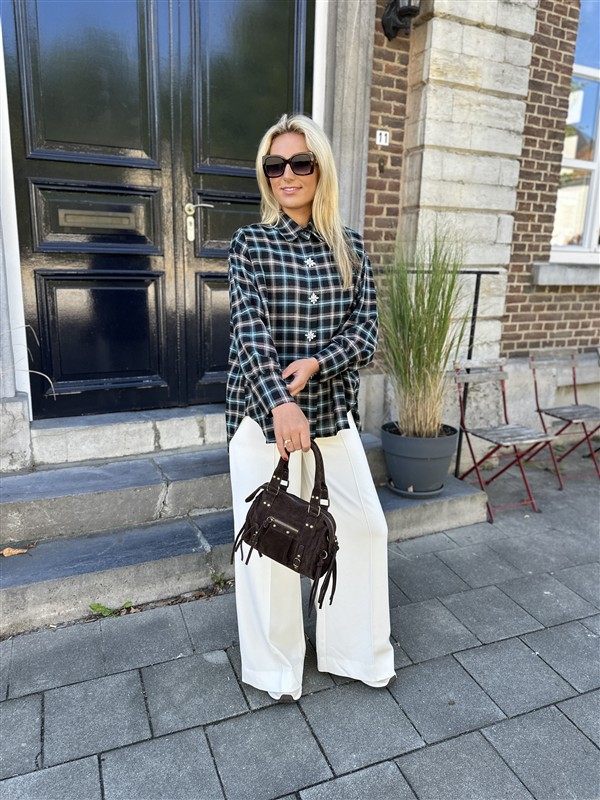 Geruiten Hemdje 9630/223 Strass Flower B