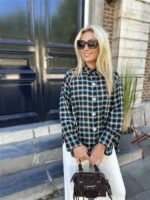 Geruiten Hemdje 9630/223 Strass Flower B