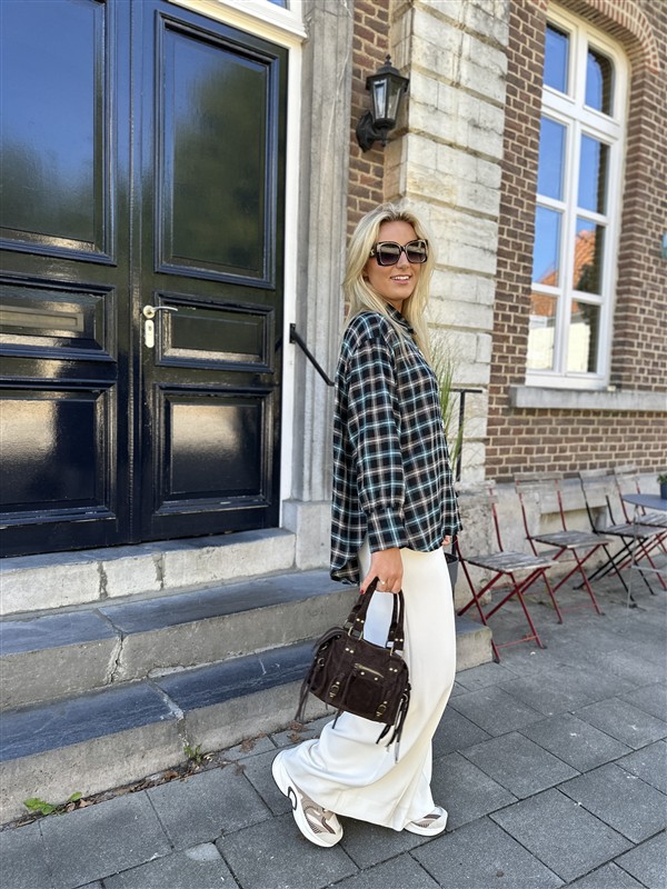 Geruiten Hemdje 9630/223 Strass Flower B