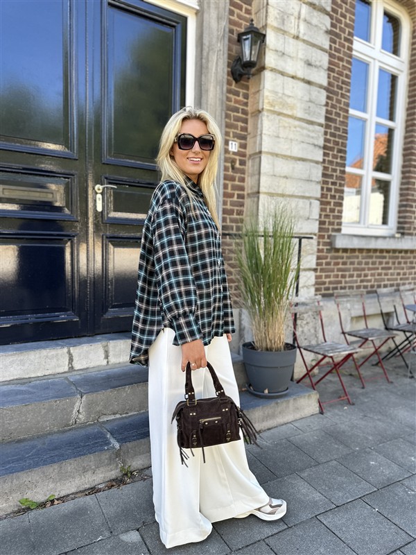 Geruiten Hemdje 9630/223 Strass Flower B