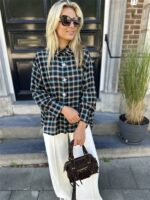 Geruiten Hemdje 9630/223 Strass Flower B