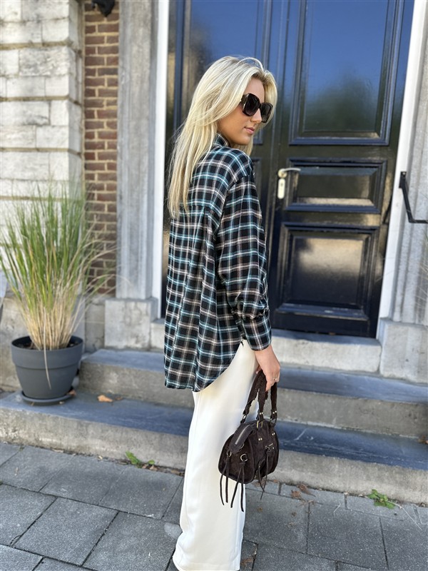 Geruiten Hemdje 9630/223 Strass Flower B