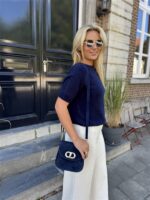 Suede Tasje Inspired Cd Halfrond Blauw