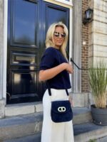 Suede Tasje Inspired Cd Halfrond Blauw