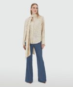 Striped Blouse Hedy Bow Bordeaux