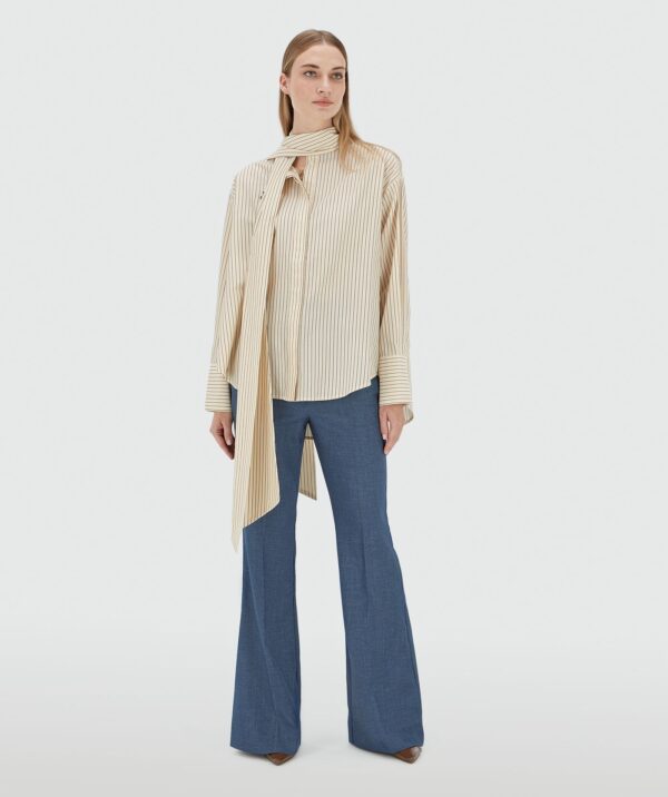 Striped Blouse Hedy Bow Bordeaux