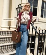 Striped Blouse Hedy Bow Bordeaux