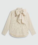 Striped Blouse Hedy Bow Bordeaux