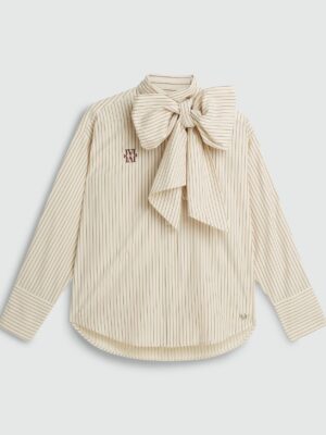 Striped Blouse Hedy Bow Bordeaux