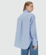 Striped Blouse Hedy Bow Powder Blue