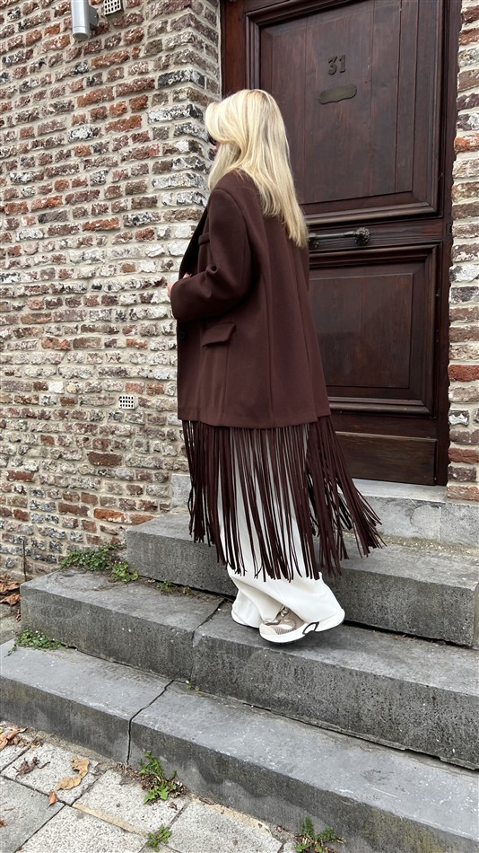 Maxi Mantel Frilles Bruin Ld3552