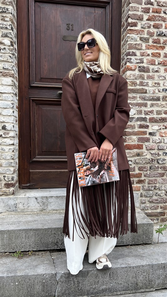 Maxi Mantel Frilles Bruin Ld3552