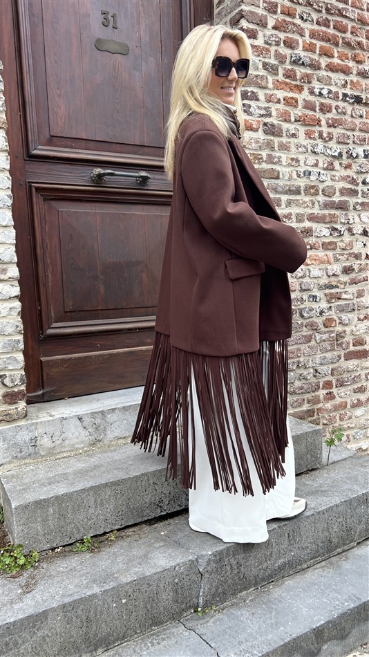 Maxi Mantel Frilles Bruin Ld3552