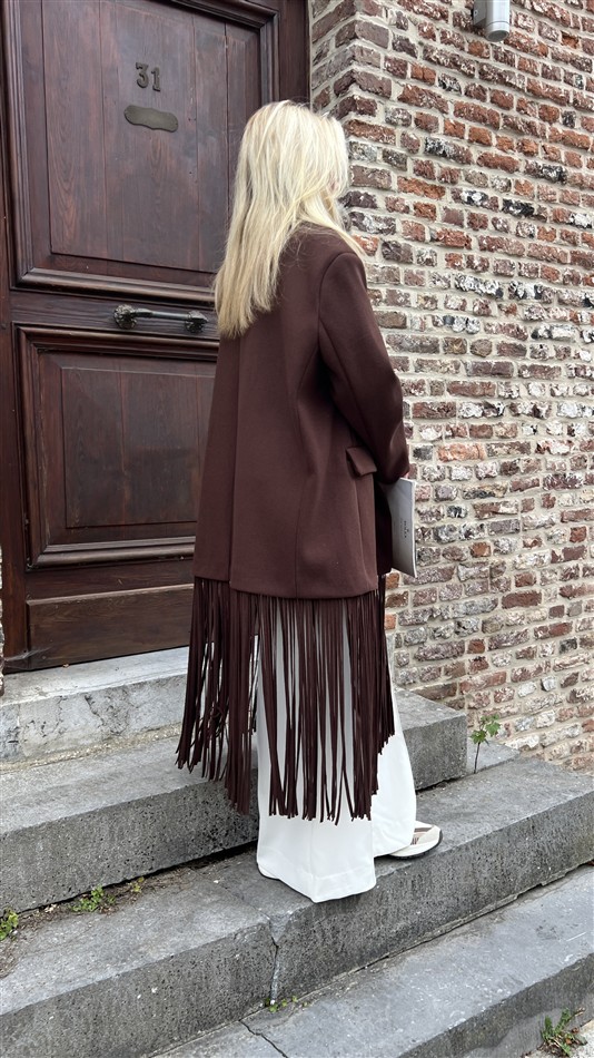 Maxi Mantel Frilles Bruin Ld3552