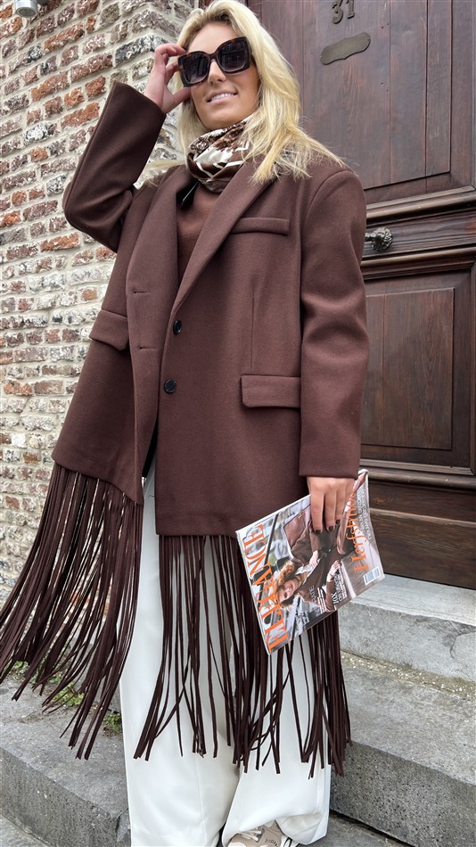 Maxi Mantel Frilles Bruin Ld3552