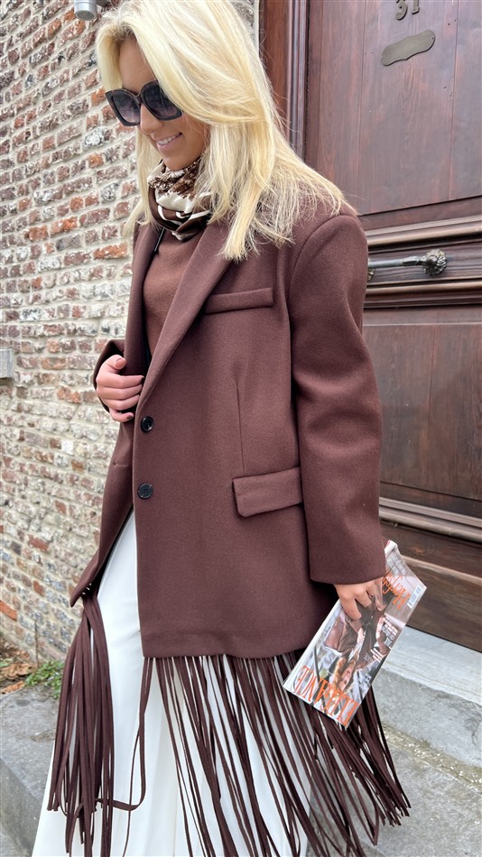 Maxi Mantel Frilles Bruin Ld3552