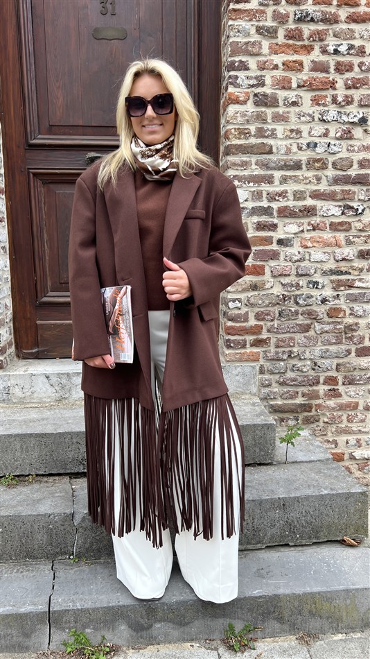 Maxi Mantel Frilles Bruin Ld3552