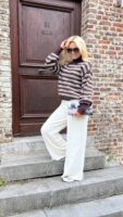Trui Yp1821 Stripes Bruin