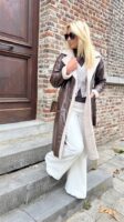 Maxi Lammy Coat Lederlook Bruin