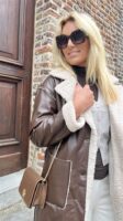 Maxi Lammy Coat Lederlook Bruin