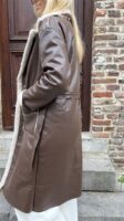 Maxi Lammy Coat Lederlook Bruin