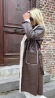 Maxi Lammy Coat Lederlook Bruin
