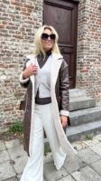 Maxi Lammy Coat Lederlook Bruin