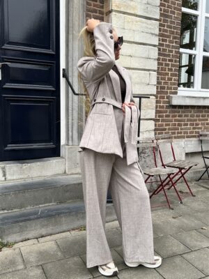 Pantalon Belt+ Buttons Beige L9380