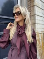 Bow Blouse Ld3497 Bordeaux