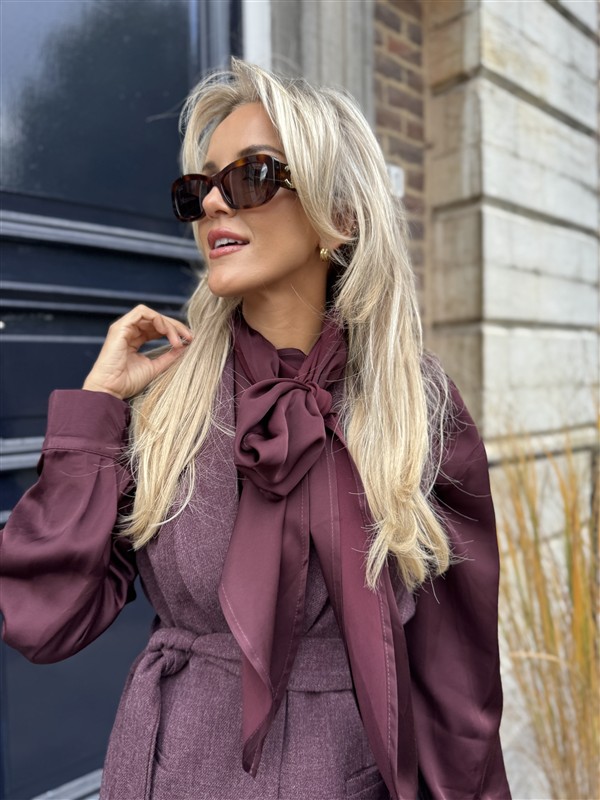 Bow Blouse Ld3497 Bordeaux