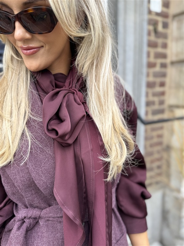 Bow Blouse Ld3497 Bordeaux