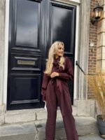 Pantalon Belt+ Buttons Bordeaux L9380