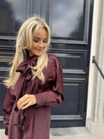 Bow Blouse Ld3497 Bordeaux