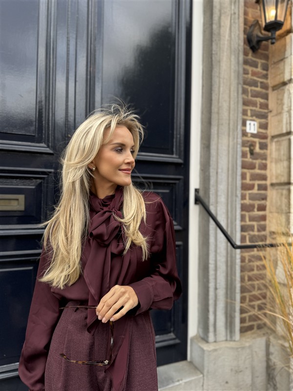 Bow Blouse Ld3497 Bordeaux