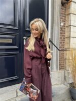 Pantalon Belt+ Buttons Bordeaux L9380