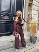 Bow Blouse Ld3497 Bordeaux