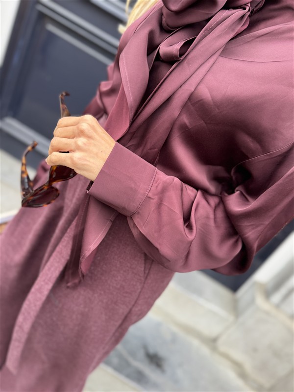 Bow Blouse Ld3497 Bordeaux