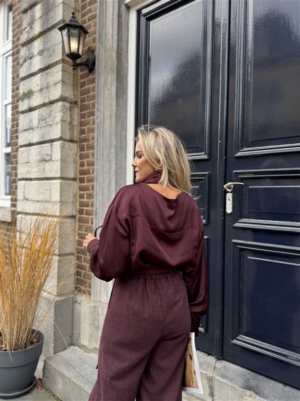 Bow Blouse Ld3497 Bordeaux