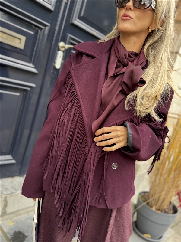 Korte Mantel Frilles Brodeaux Ld3553