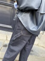 Lederl Blouse Riempje Mouw Marine 4572