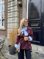 Suedine Blazer Met Riem 24412 Bordeaux