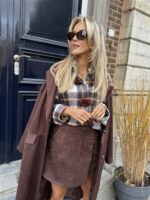 Hemd Geruit Flanel Flower Buttons Bruin