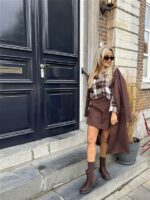 Hemd Geruit Flanel Flower Buttons Bruin