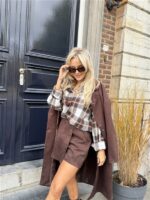 Hemd Geruit Flanel Flower Buttons Bruin