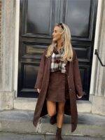 Hemd Geruit Flanel Flower Buttons Bruin